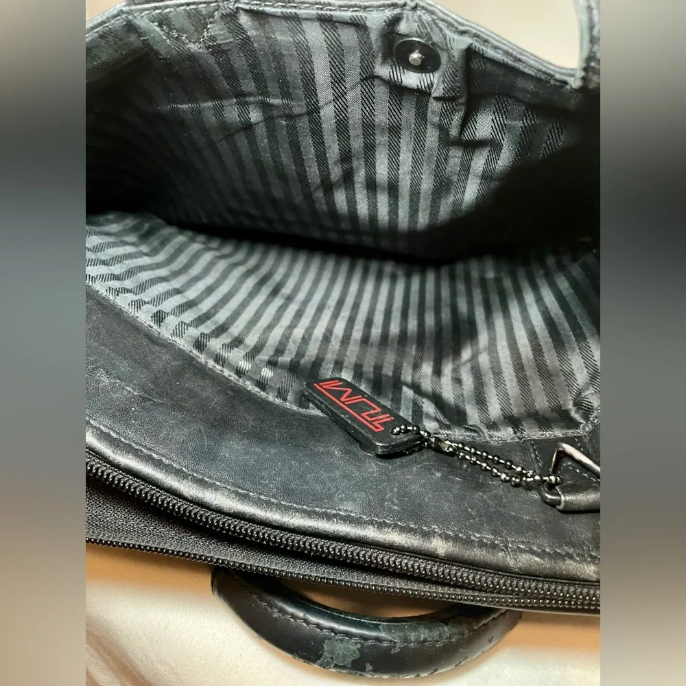 Vintage Tumi Black Leather Laptop Bag